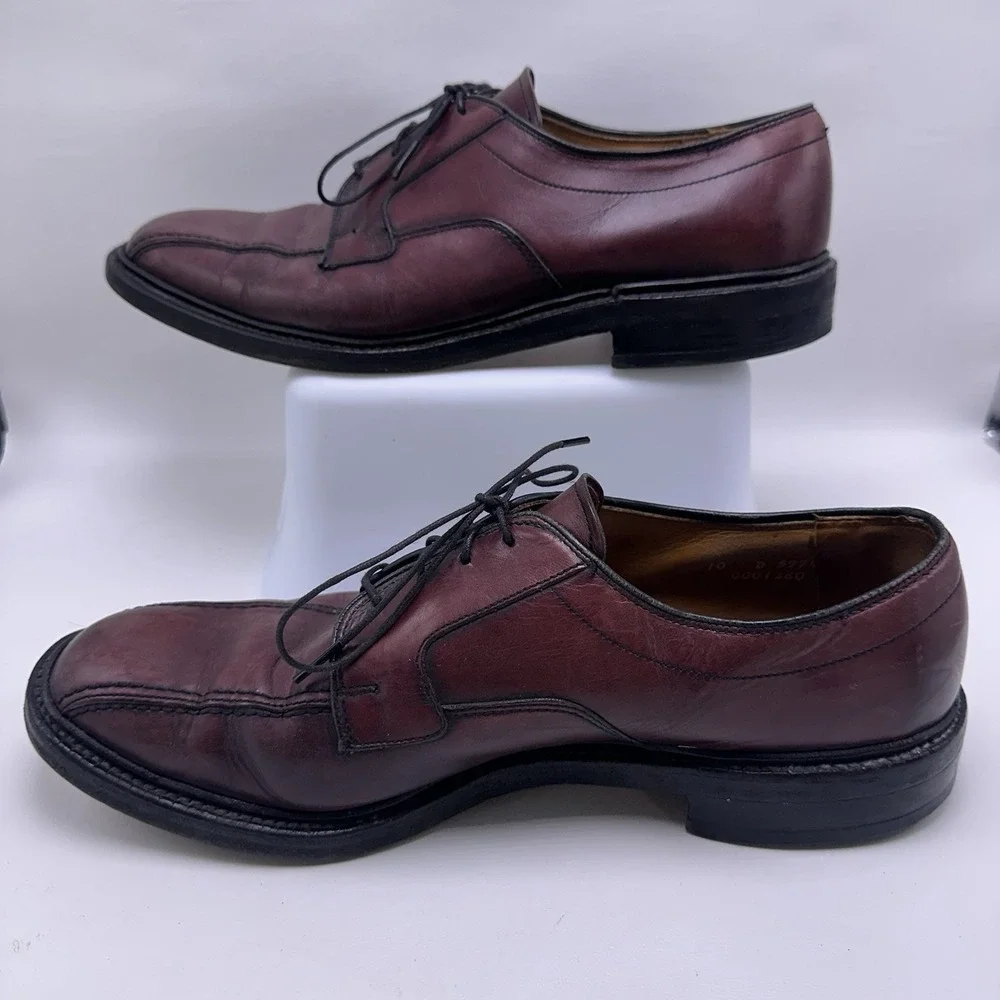 Allen Edmonds Hillcrest Mens‎ Size 10 D Burgundy Brown Leather Dress Shoes